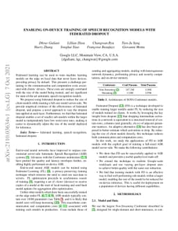 Enabling On-Device Training of Speech Recognition Models with Federated
  Dropout