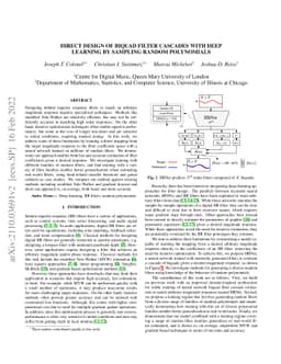 Direct design of biquad filter cascades with deep learning by sampling
  random polynomials