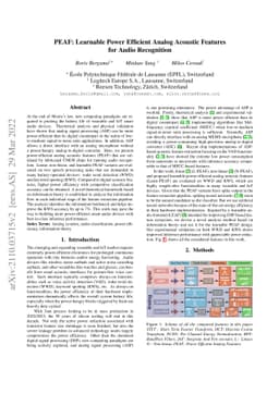 PEAF: Learnable Power Efficient Analog Acoustic Features for Audio
  Recognition