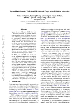 Beyond Distillation: Task-level Mixture-of-Experts for Efficient
  Inference