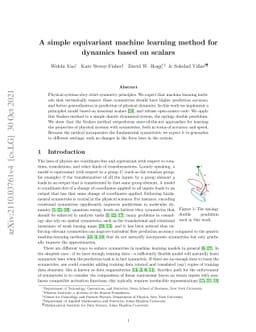 A simple equivariant machine learning method for dynamics based on
  scalars