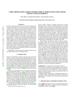 Label Propagation across Graphs: Node Classification using Graph Neural
  Tangent Kernels