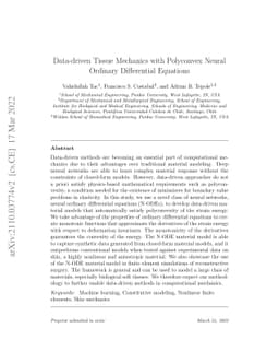 Data-driven Tissue Mechanics with Polyconvex Neural Ordinary
  Differential Equations