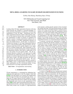 Meta-Learning 3D Shape Segmentation Functions