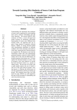 Towards Learning (Dis)-Similarity of Source Code from Program Contrasts