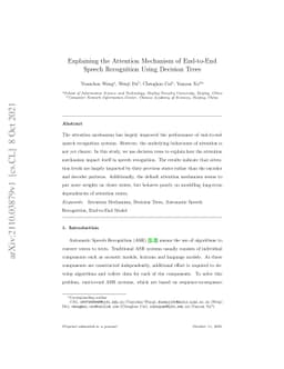 Explaining the Attention Mechanism of End-to-End Speech Recognition
  Using Decision Trees