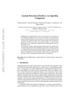 Anomaly Detection in Beehives: An Algorithm Comparison