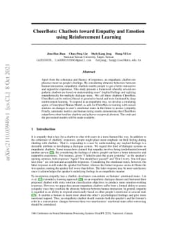 CheerBots: Chatbots toward Empathy and Emotionusing Reinforcement
  Learning