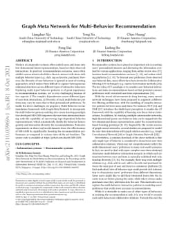 Graph Meta Network for Multi-Behavior Recommendation