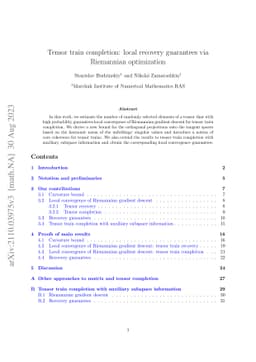 Tensor train completion: local recovery guarantees via Riemannian
  optimization