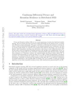 Combining Differential Privacy and Byzantine Resilience in Distributed
  SGD