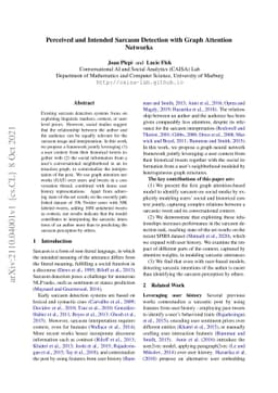 Perceived and Intended Sarcasm Detection with Graph Attention Networks