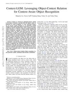 Context-LGM: Leveraging Object-Context Relation for Context-Aware Object
  Recognition
