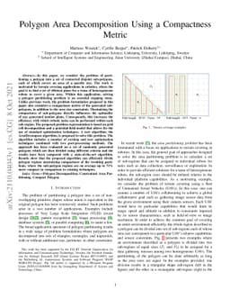 Polygon Area Decomposition Using a Compactness Metric