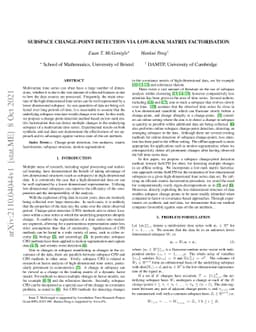 Subspace Change-Point Detection via Low-Rank Matrix Factorisation