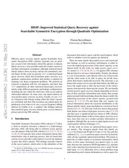 IHOP: Improved Statistical Query Recovery against Searchable Symmetric
  Encryption through Quadratic Optimization