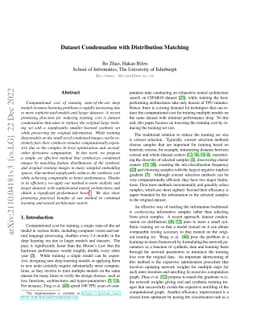 Dataset Condensation with Distribution Matching