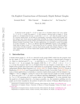 On Explicit Constructions of Extremely Depth Robust Graphs