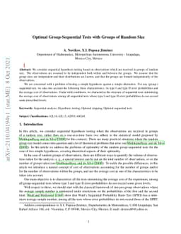 Optimal Group-Sequential Tests with Groups of Random Size