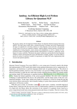 lambeq: An Efficient High-Level Python Library for Quantum NLP