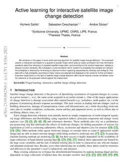 Active learning for interactive satellite image change detection