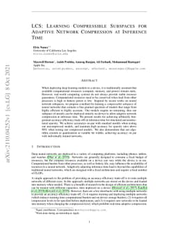 LCS: Learning Compressible Subspaces for Adaptive Network Compression at
  Inference Time