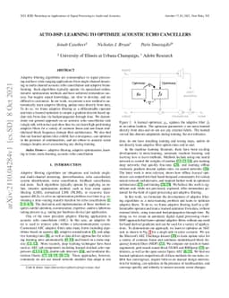 Auto-DSP: Learning to Optimize Acoustic Echo Cancellers