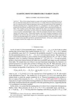 Learning from non-irreducible Markov chains