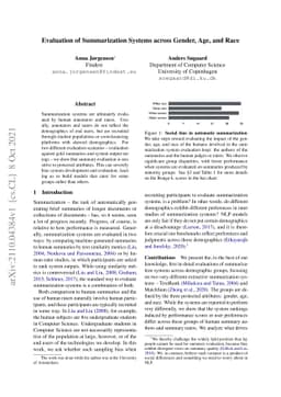 Evaluation of Summarization Systems across Gender, Age, and Race