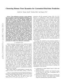 Clustering Human Trust Dynamics for Customized Real-time Prediction