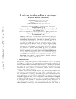 Predicting decision-making in the future: Human versus Machine