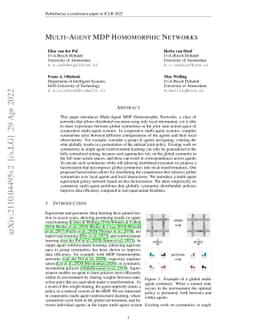Multi-Agent MDP Homomorphic Networks