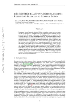 The Inductive Bias of In-Context Learning: Rethinking Pretraining
  Example Design