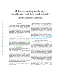 Multi-task learning on the edge: cost-efficiency and theoretical
  optimality