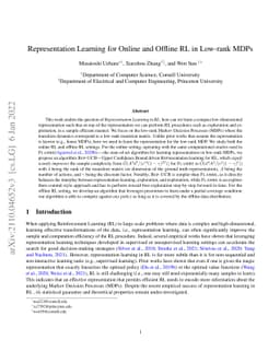 Representation Learning for Online and Offline RL in Low-rank MDPs