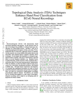 Topological Data Analysis (TDA) Techniques Enhance Hand Pose
  Classification from ECoG Neural Recordings