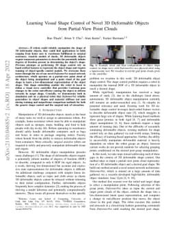 Learning Visual Shape Control of Novel 3D Deformable Objects from
  Partial-View Point Clouds
