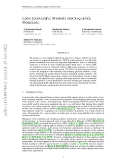 Long Expressive Memory for Sequence Modeling