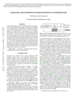 Estimating the confidence of speech spoofing countermeasure