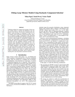 Fitting large mixture models using stochastic component selection
