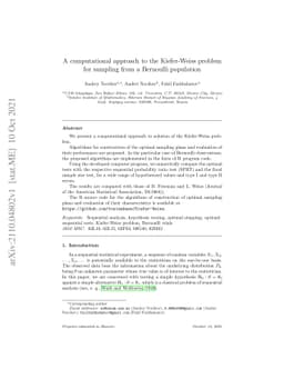 A computational approach to the Kiefer-Weiss problem for sampling from a
  Bernoulli population