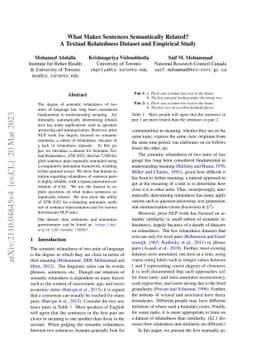 What Makes Sentences Semantically Related: A Textual Relatedness Dataset
  and Empirical Study