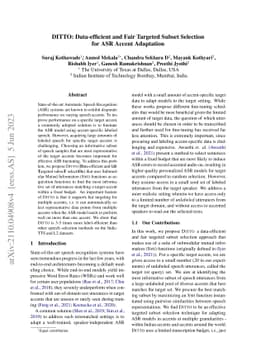 DITTO: Data-efficient and Fair Targeted Subset Selection for ASR Accent
  Adaptation