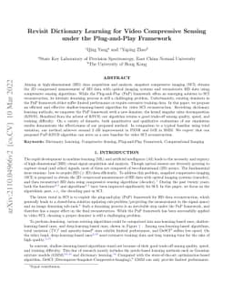 Revisit Dictionary Learning for Video Compressive Sensing under the
  Plug-and-Play Framework