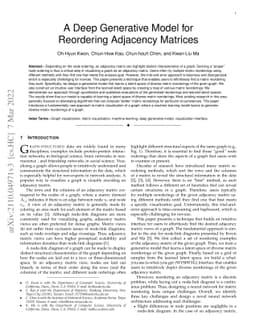 A Deep Generative Model for Reordering Adjacency Matrices