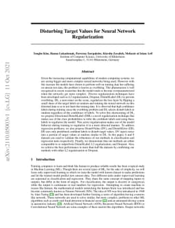 Disturbing Target Values for Neural Network Regularization