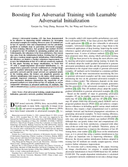 Boosting Fast Adversarial Training with Learnable Adversarial
  Initialization