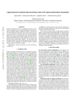 Cross Domain Emotion Recognition using Few Shot Knowledge Transfer