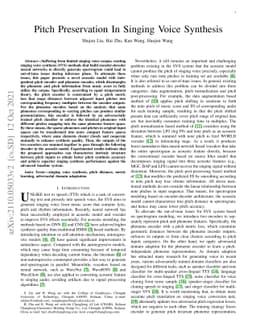 Pitch Preservation In Singing Voice Synthesis