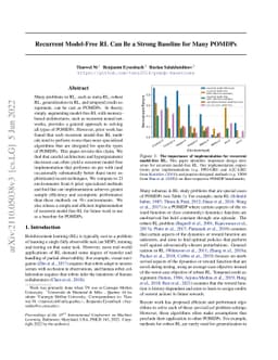 Recurrent Model-Free RL Can Be a Strong Baseline for Many POMDPs